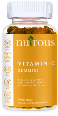 Nutrous Vitamin C Orange & Zinc for Adults & Kids, Immunity Boost, Skincare (SD12)Pro(30 No)