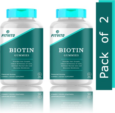 Fitvito Biotin Gummies for Hair Growth | Skin Glow & Longer Nails (SD34)Advanced(2 x 30 Tablets)