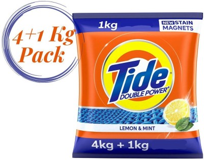 Tide Plus Double Power Detergent Washing Powder Lemon & Mint 4kg + 1kg FREE Detergent Powder 4 kg