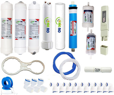 ONE RO Complete Ro Purifier Filter Service kit Of 80 GPD Membrane Water With All Accessories (1 Year Full Service kit) Solid Filter Cartridge(0.5, Pack of 28)