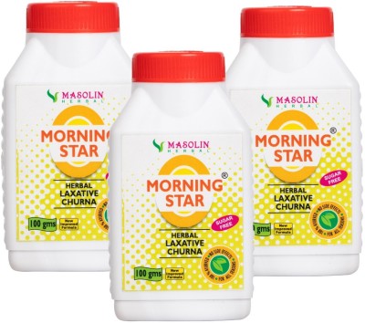 masolin MORNING STAR CHURNA CONSTIPATION MEDICINE HERBAL LAXATIVE 100GM - PACK OF 3(Pack of 3)