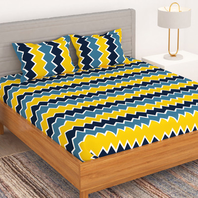 Bedspun 150 TC Microfiber Double Abstract Flat Bedsheet  (Pack Of 1, Blue) For Rs. 229 @ 77 %