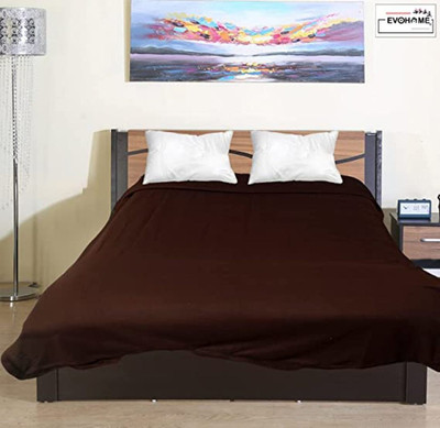 DCH Solid Single Fleece Blanket for  Mild Winter(Polyester, Brown)