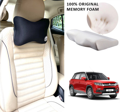 Oshotto Black Memory Foam Car Pillow Cushion for Maruti Suzuki(Rectangular, Pack of 2)