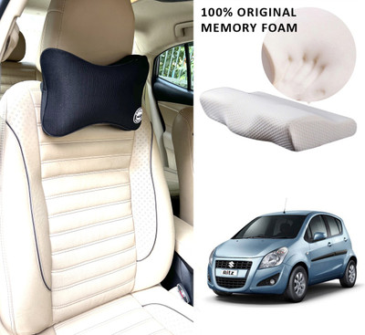 Oshotto Black Memory Foam Car Pillow Cushion for Maruti Suzuki(Rectangular, Pack of 2)