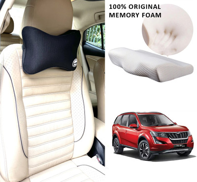 Oshotto Black Memory Foam Car Pillow Cushion for Mahindra(Rectangular, Pack of 2)