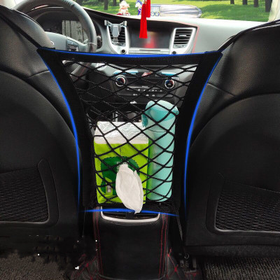 PALAY 2-Layer Car Mesh Organizer Seat Back Net Bag Barrier of Backseat Pet Holder Car Side Seat Catcher(4 L)