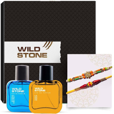 Wild Stone Rakhi Gift Set with Night Rider and Hydra Energy Perfume 30ml each with 2 Rakhi(4 Items in the set)