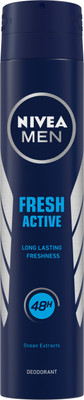NIVEA Deo Spray Fresh Active None Antiperspirant, Male 200ml Deodorant Spray – For Men (200 ml)
