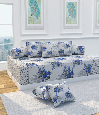 igi Polycotton Floral Diwan Set(Multicolor)