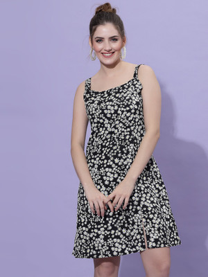 Oomph! Women A-line Black Knee Length Dress
