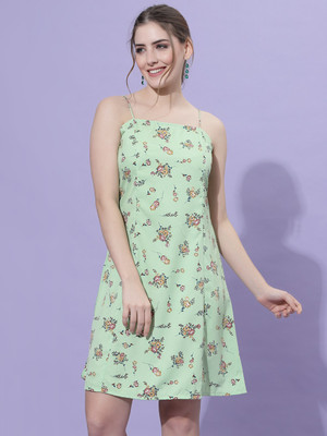 Oomph! Women A-line Light Green Knee Length Dress