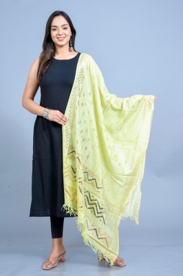 Chaukhat Silk Blend Embellished, Geometric Print, Polka Print, Woven, Self Design Women Dupatta