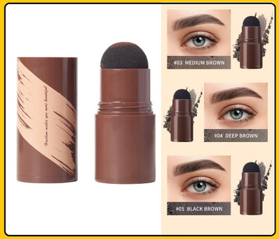 KA-KAIASHA One Step Eyebrow Hairline Stamping Kit with Stencils,Eyebrow Brush 10 g(BROWN)