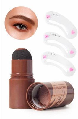 Three Elements 2in1 waterproof Hairline touchup Eyebrow Stamping Kit & stencil Eyebrow Definer Eyebrow Stencil(3)