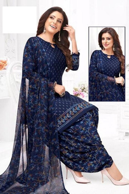 Ruhabs Crepe Printed Kurta & Patiyala Material