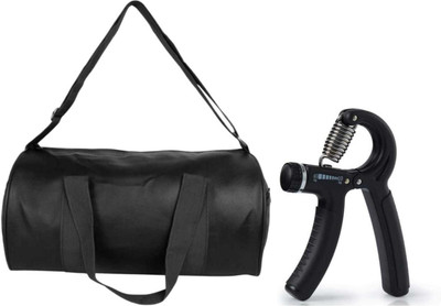 Owlix Combo of Black Gym bag and Adjustable Hand gripper Hand Grip/Fitness Grip