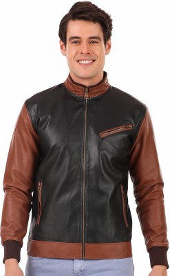 Leather Retail Full Sleeve Colorblock Men Jacket