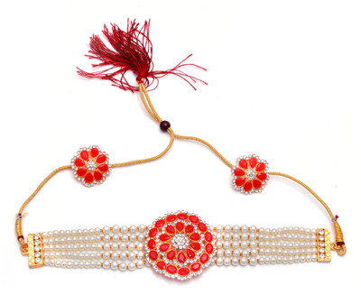 mohit jewellers Brass Gold-plated Multicolor Jewellery Set(Pack of 1)