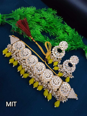 CHARBHUJA Alloy Gold-plated Yellow Jewellery Set(Pack of 1)