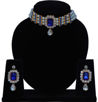 subela Alloy Gold-plated Blue Jewellery Set(Pack of 1)
