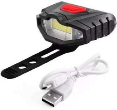NSV USB Rechargeable COB Bicycle Headlights 3 Mode LED Front Light LED Front Light(Multicolor)
