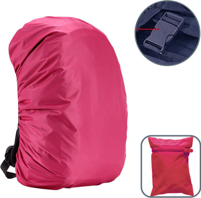 KARBD Rain and Dust Cover with Pouch for 20L-30L-40L Backpacks Luggage School Bag Hiking Camping Traveling Nylon Cover with Grip Buckle Elastic Closure Luggage Cover(Large, Pink)