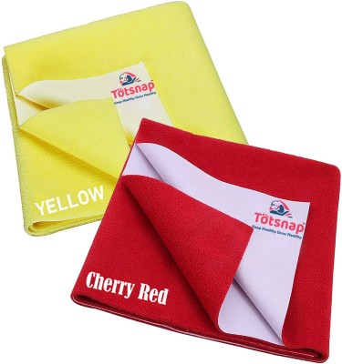 Totsnap Cotton Baby Bed Protecting Mat(Cherry Red Yellow, Small, Pack of 2)