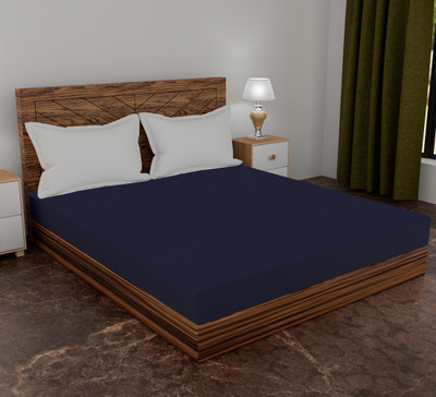 AJISH Fitted Single Size Breathable, Stretchable, Waterproof Mattress Cover(Blue)