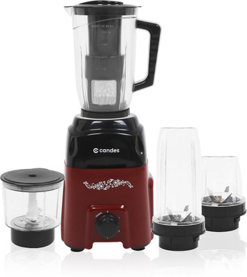 Candes Pearl 600 Mixer Grinder (4 Jars, Red, Black)