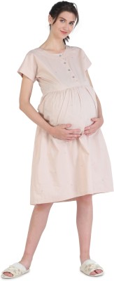 Tinashe venture Women Maternity/Nursing Nighty(Beige)