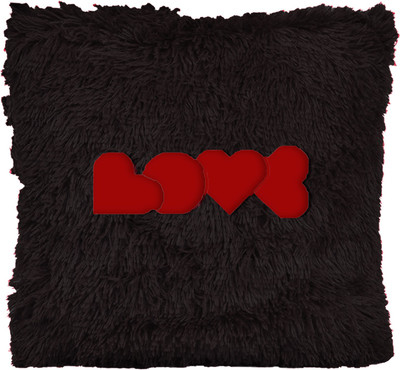PICKKART Microfibre Quotes Cushion Pack of 1(Black with Red)