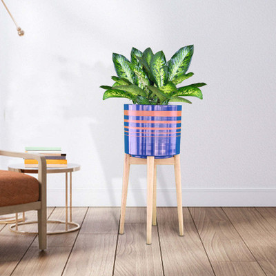 TrustBasket Vista Stand Plant Container Set(Wood)
