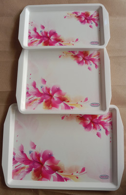 SAHU franco tray 3 pices set Tray(Pack of 3, Microwave Safe)