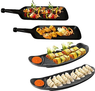 ZIDO Exclusive (Pack of 4) Multipurpose Serving Platter for All Types of Snacks Sizzler Tray(Pack of 4)