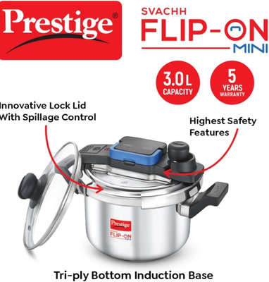 Prestige 3 L Outer Lid Induction Bottom Pressure Cooker(Stainless Steel)