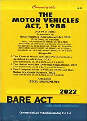 Motor Vehicle Act, 1988 – Bare Act – Latest 2022 Edition Commercial(Paperback, Commercial)