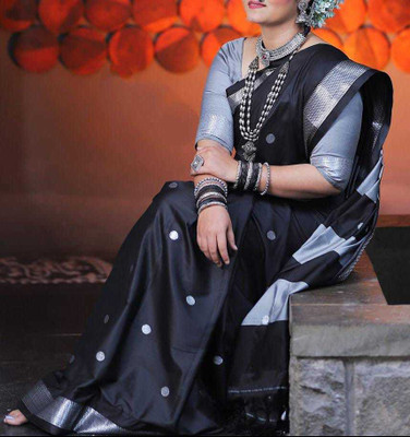 MQTRADERS Self Design Bollywood Silk Blend Saree(Multicolor)