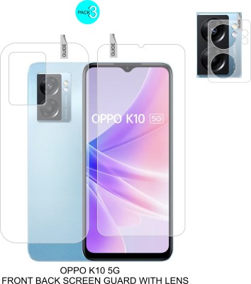 FINCH Front and Back Tempered Glass for OPPO K10 5G(Pack of 3)