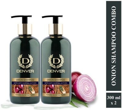 DENVER Onion Shampoo With Anti Hairfall Actives Pack Of 2(600 ml)