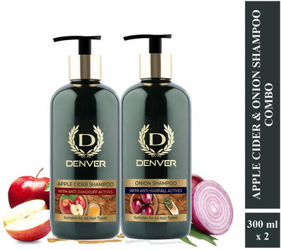 DENVER Apple Cider And Onion Shampoo Combo Pack Of 2(600 ml)