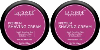 La'Conde Shaving Cream For Men with Jojoba Oil For Soft & Smooth Shave Pack of 2 100 gms(200 g)