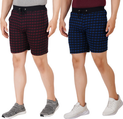 Just Live Fashion Checkered Men Multicolor Casual Shorts