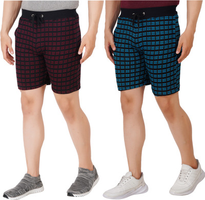 Just Live Fashion Checkered Men Multicolor Casual Shorts