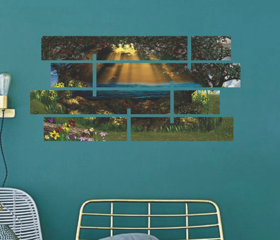 Varadvinayak 60 cm Magical Window ,Slide wall Stickers, Medium self Adhesive Sticker Self Adhesive Sticker(Pack of 1)