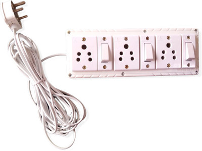 MF Collection 6way5meter 3  Socket Extension Boards(White, 5 m)