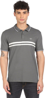 FLYING MACHINE Solid Men Polo Neck Black T-Shirt