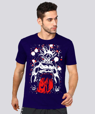 VIKCLIQUE Printed Men Round Neck Dark Blue T-Shirt
