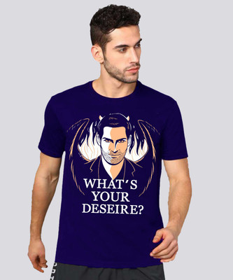 VIKCLIQUE Typography Men Round Neck Blue T-Shirt