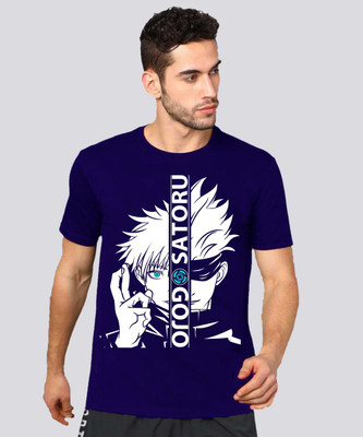 VIKCLIQUE Printed Men Round Neck Blue T-Shirt